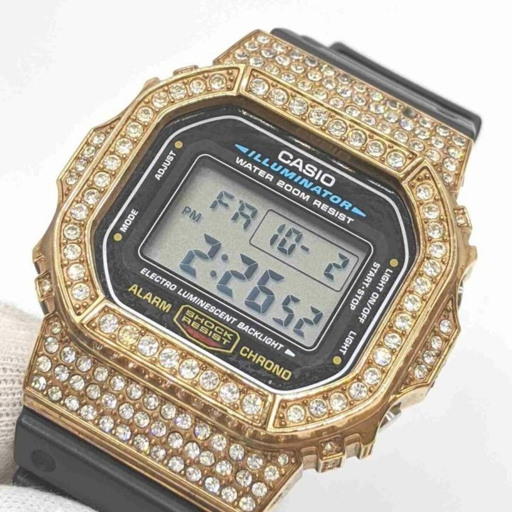 Casio Custom Gold Plated Crystal Dw-5600e G-Shock - image 4